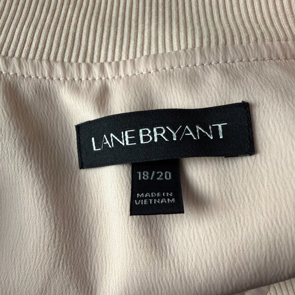 Lane Bryant Jacket Sateen Lace Soft Bomber Blush Pink Black Women’s Size 18/20 - Picture 4 of 6